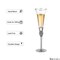 Elegant Crystal Set Wedding Champagne Glasses with Diamond Rhinestone Accents and a Polished Rim - 11 in Tall with Slender Long Stems, 7 oz - Chic Toasting Set for the Bride and Groom